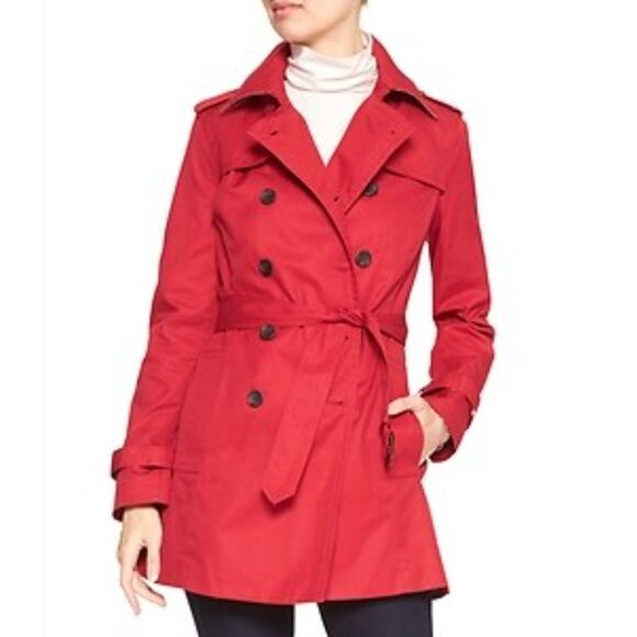 Banana Republic Red Trench Coat - Picture 2 of 14